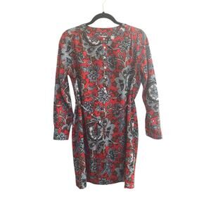 Ann Taylor Loft Women Small Petite SP Floral Shift Dress Tie Waist Vibrant #6274